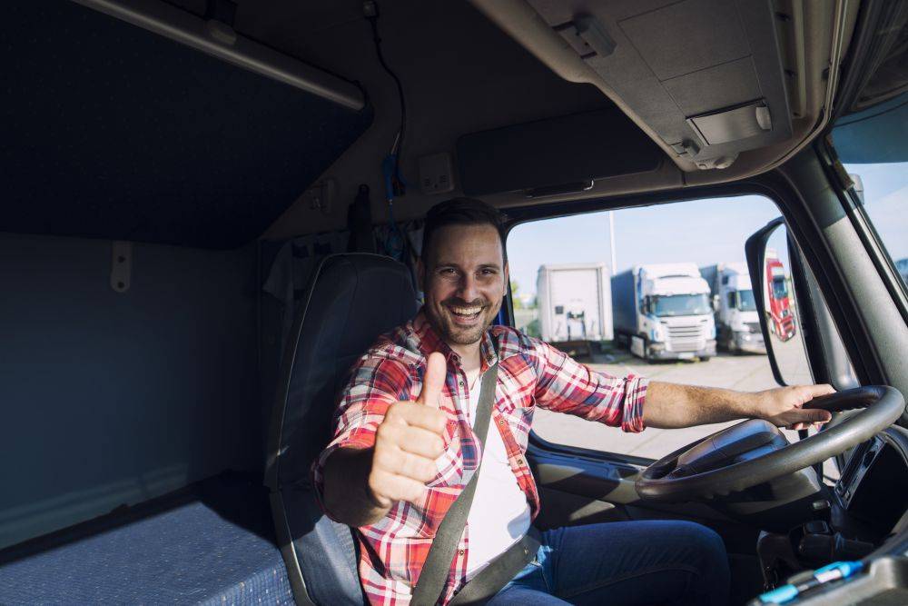 Happy truck driver